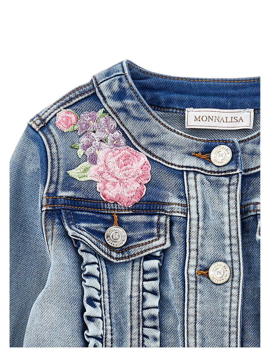 giacca in denim floreale 19G102 7015 055B MONNALISA 