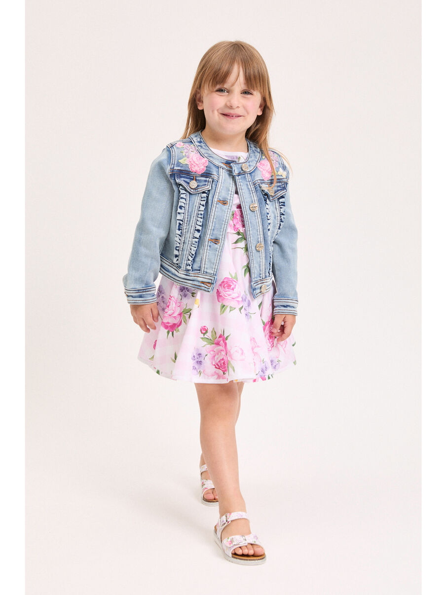 giacca in denim floreale 19G102 7015 055B MONNALISA 