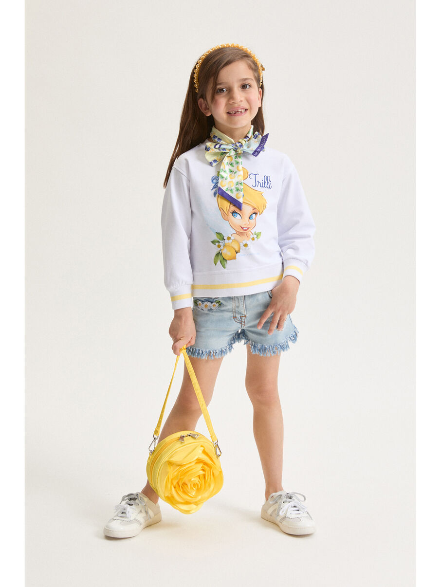 Shorts con trilli e fiori 19G416 7013 0062 MONNALISA 