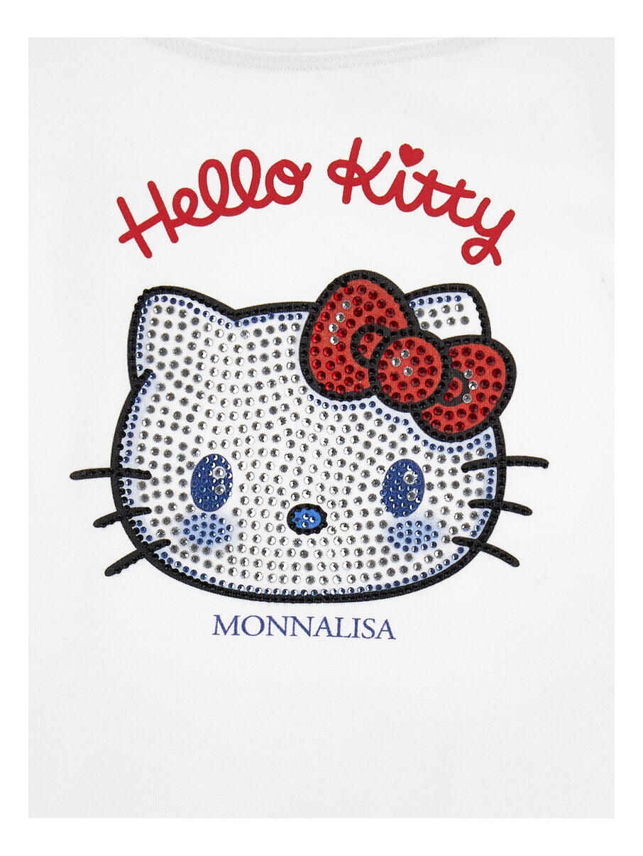 t-shirt x hello kitty strass 19G617 7005 0099 MONNALISA 