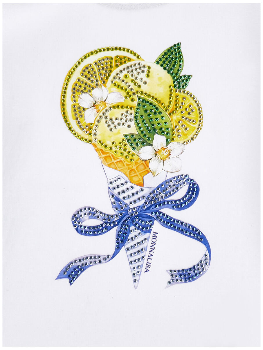t-shirt con stampa gelato 19G620 7032 0099 MONNALISA 