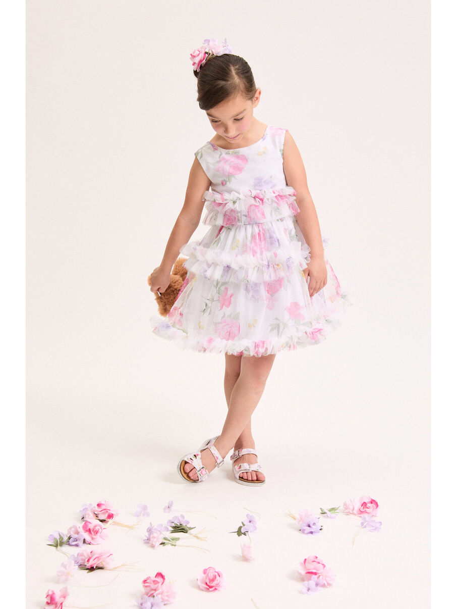 abito in tulle floreale 19G905 7047 0099 MONNALISA 