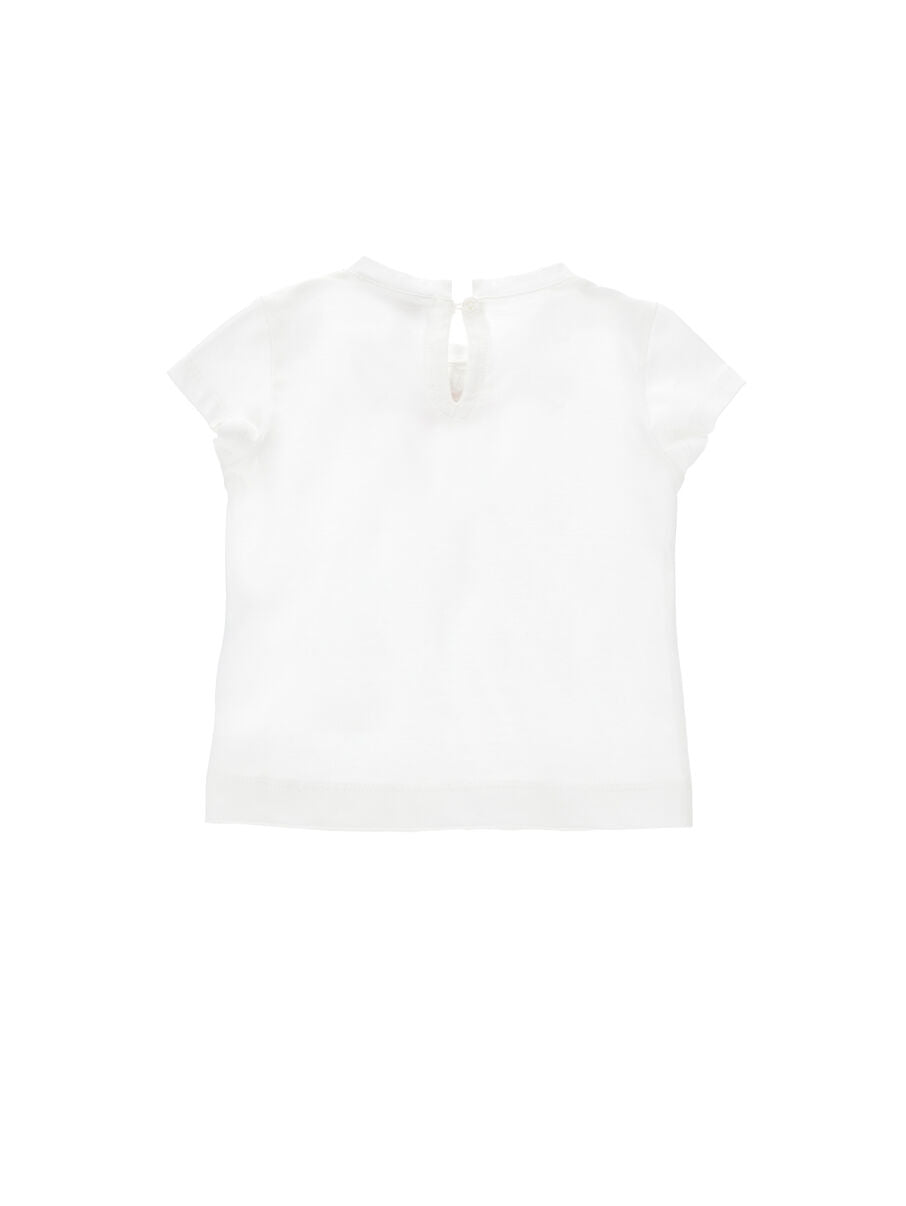 t-shirt con fiocco e fiore 31G616 7206 0001 MONNALISA 