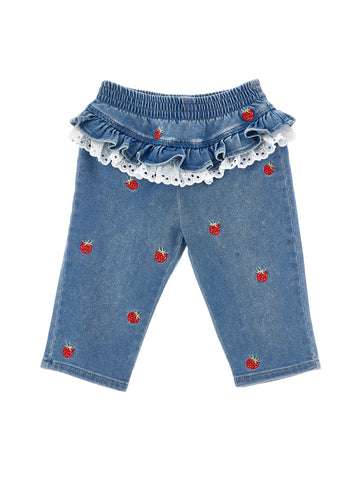 pantaloni jeans fragole 39G410 7017 0062 MONNALISA 