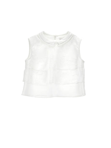 top con ricamo 71G306 7990 0001 MONNALISA 