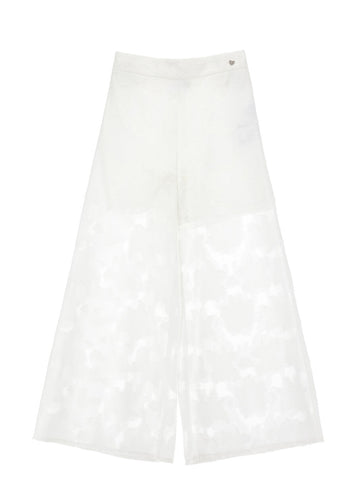 pantalone con ricamo floreale 71G402 7990 0001 MONNALISA 