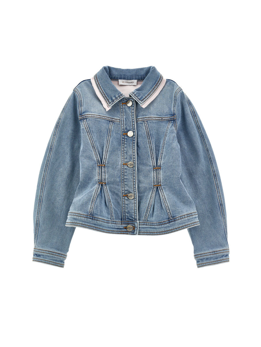 giacca in denim strass 79G100 7015 6291 MONNALISA 