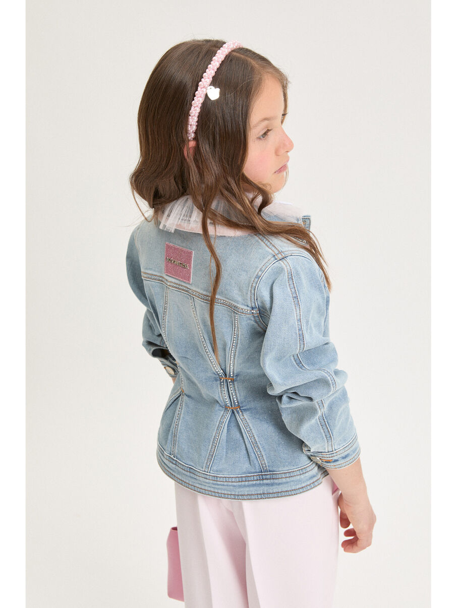 giacca in denim strass 79G100 7015 6291 MONNALISA 