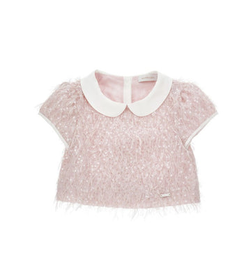 top pailettes e piume 79G300 7024 0091 MONNALISA 