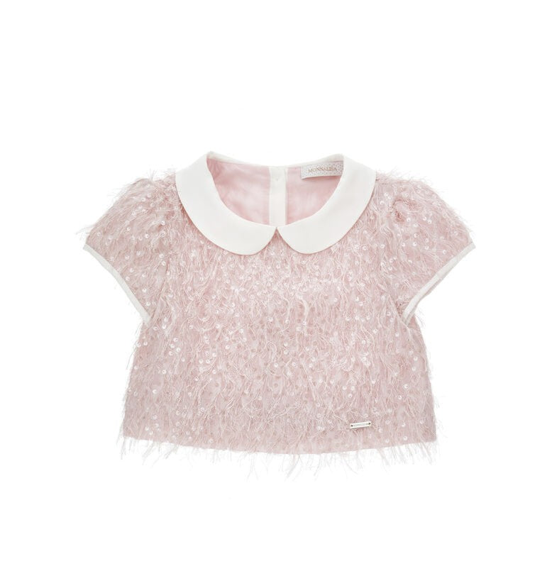 top pailettes e piume 79G300 7024 0091 MONNALISA 