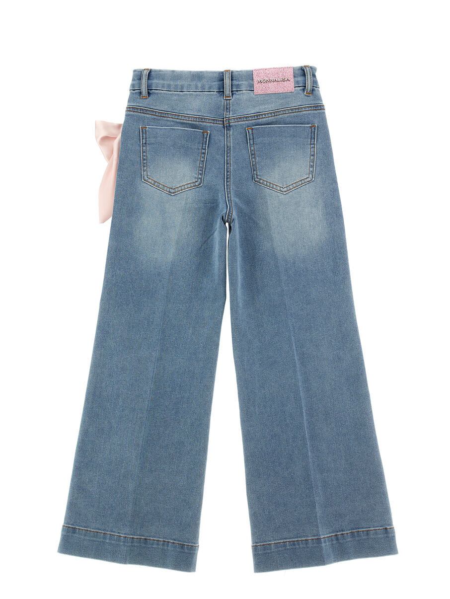 Jeans con fiocco applicato 79G401 7015 6291 MONNALISA 