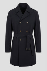 MONTECORE trench doppiopetto con cintura Blu
