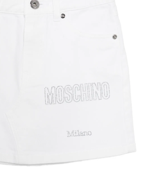 minigonna con logo HBJ03M LSC00 10101 MOSCHINO KIDS 