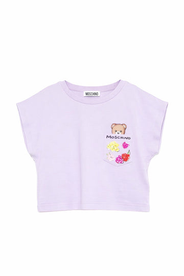 t-shirt con logo orsetto HDM06X LFA06 51683 MOSCHINO KIDS 