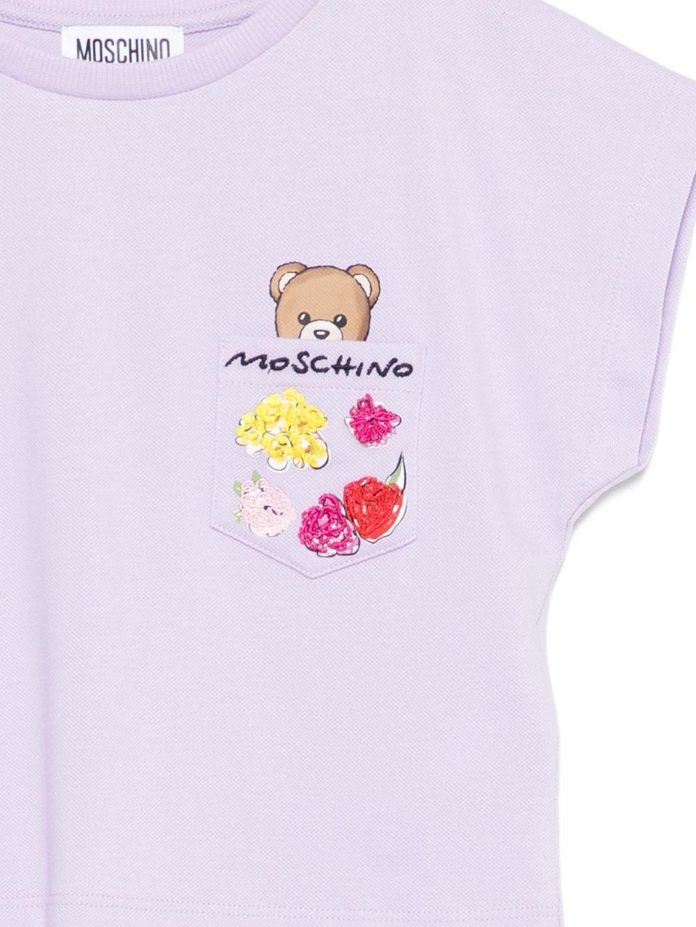 t-shirt con logo orsetto HDM06X LFA06 51683 MOSCHINO KIDS 