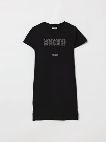 abito con logo strass HDV0HY LDA25 60100 MOSCHINO KIDS 