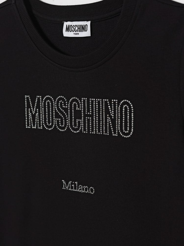 abito con logo strass HDV0HY LDA25 60100 MOSCHINO KIDS 