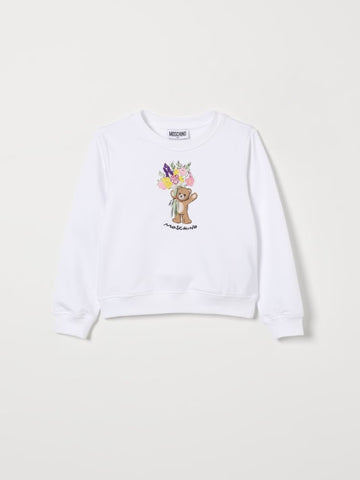 felpa con teddy fiori HLF02M LDA00 10101 MOSCHINO KIDS 
