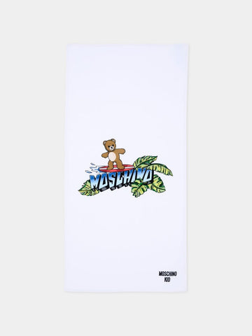 telo mare con logo HTX01B LGA24 10101 MOSCHINO KIDS 