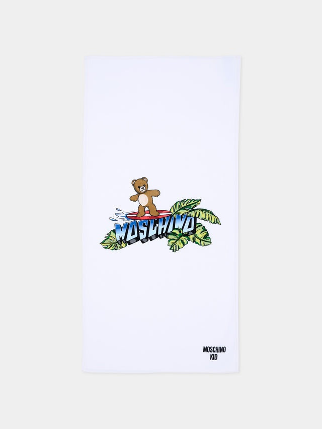 telo mare con logo HTX01B LGA24 10101 MOSCHINO KIDS 