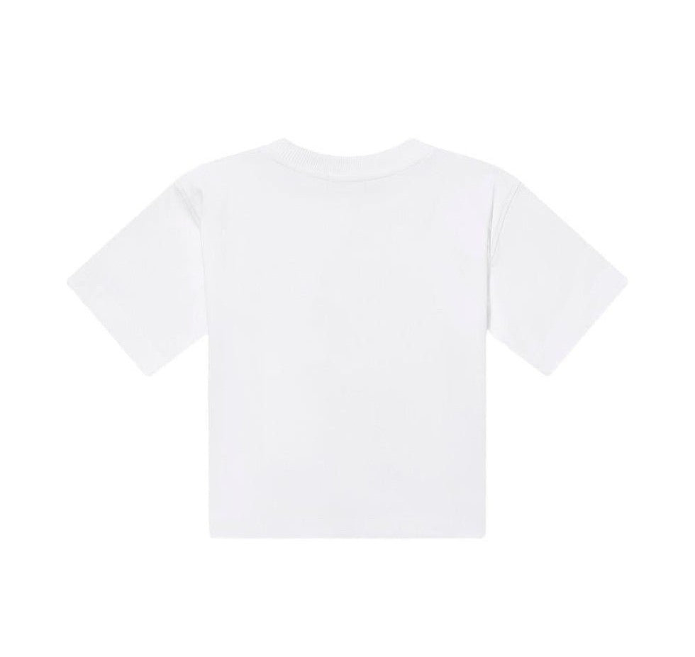 t-shirt con logo petto HUM05M LAA01 10101 MOSCHINO KIDS 