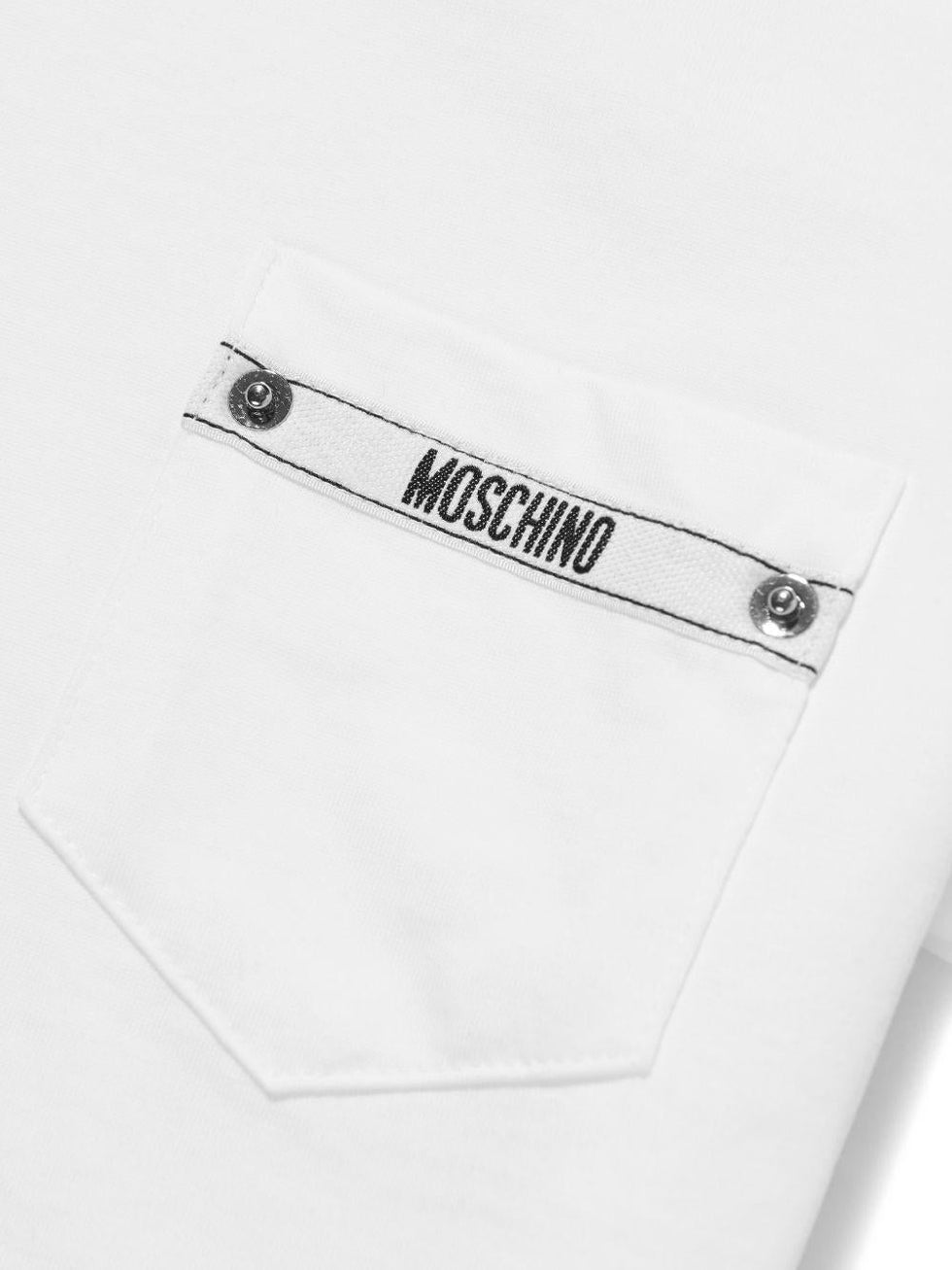 t-shirt con logo petto HUM05M LAA01 10101 MOSCHINO KIDS 