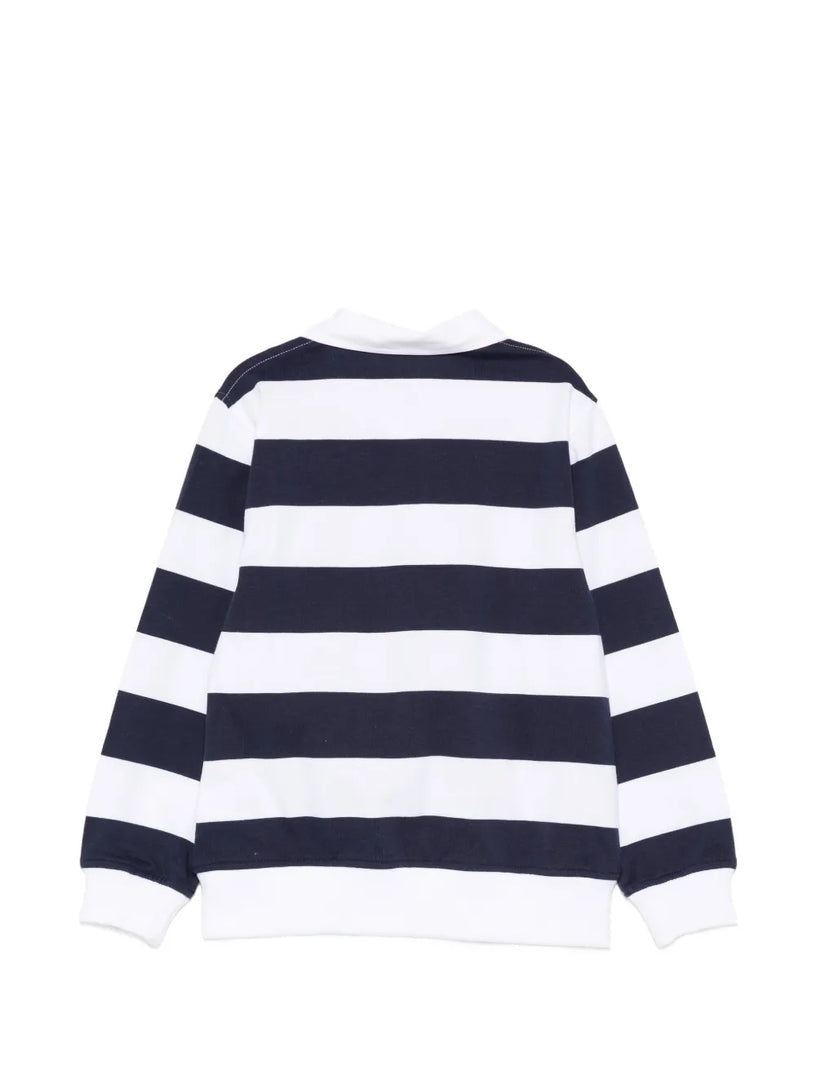 polo a righe con logo HUO010 LAE09 83685 MOSCHINO KIDS 
