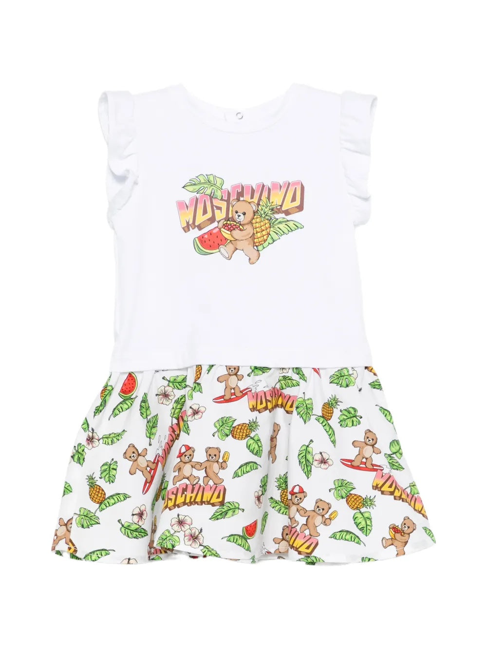 abito con fantasia all over MDV0D7LBA10 10101 MOSCHINO KIDS 
