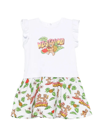 abito con fantasia all over MDV0D7LBA10 10101 MOSCHINO KIDS 