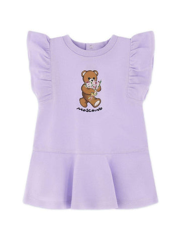 abito con rouches MDV0DILFA06 51683 MOSCHINO KIDS 