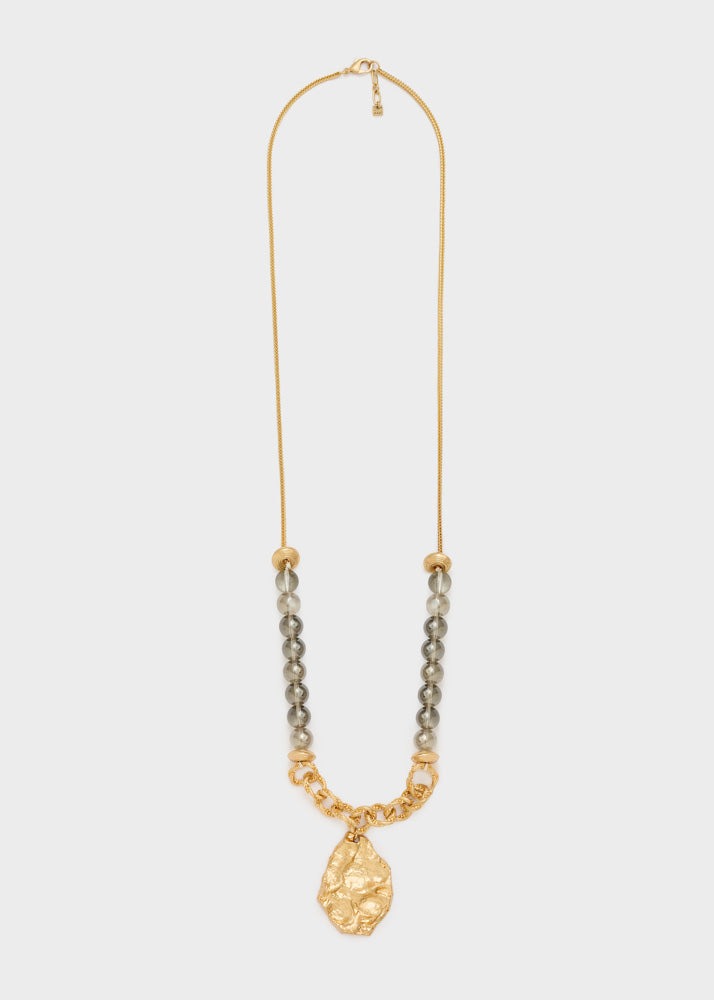 collana lunga con sfere e pendente ABCL0393 ORO NALI' 