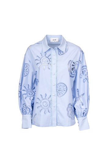 camicia con ricami ANACAPRI 250S6 CELESTE ODI' ODI' 