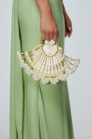 borsa con perle BIBBONA 710S6 PERLA-ORO ODI' ODI' 