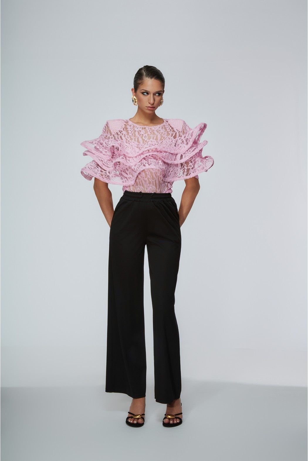 blusa in pizzo DAVOLI 230S6 ROSA ODI' ODI' 
