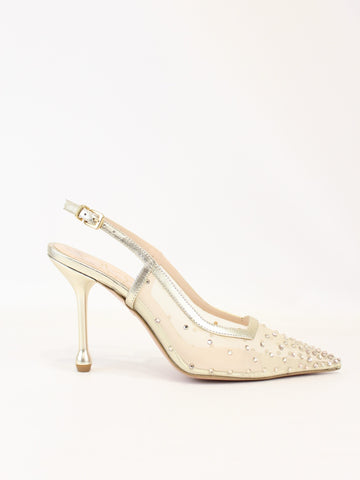 slingback con gioiello EG2090RET PLATINO OVYE' 