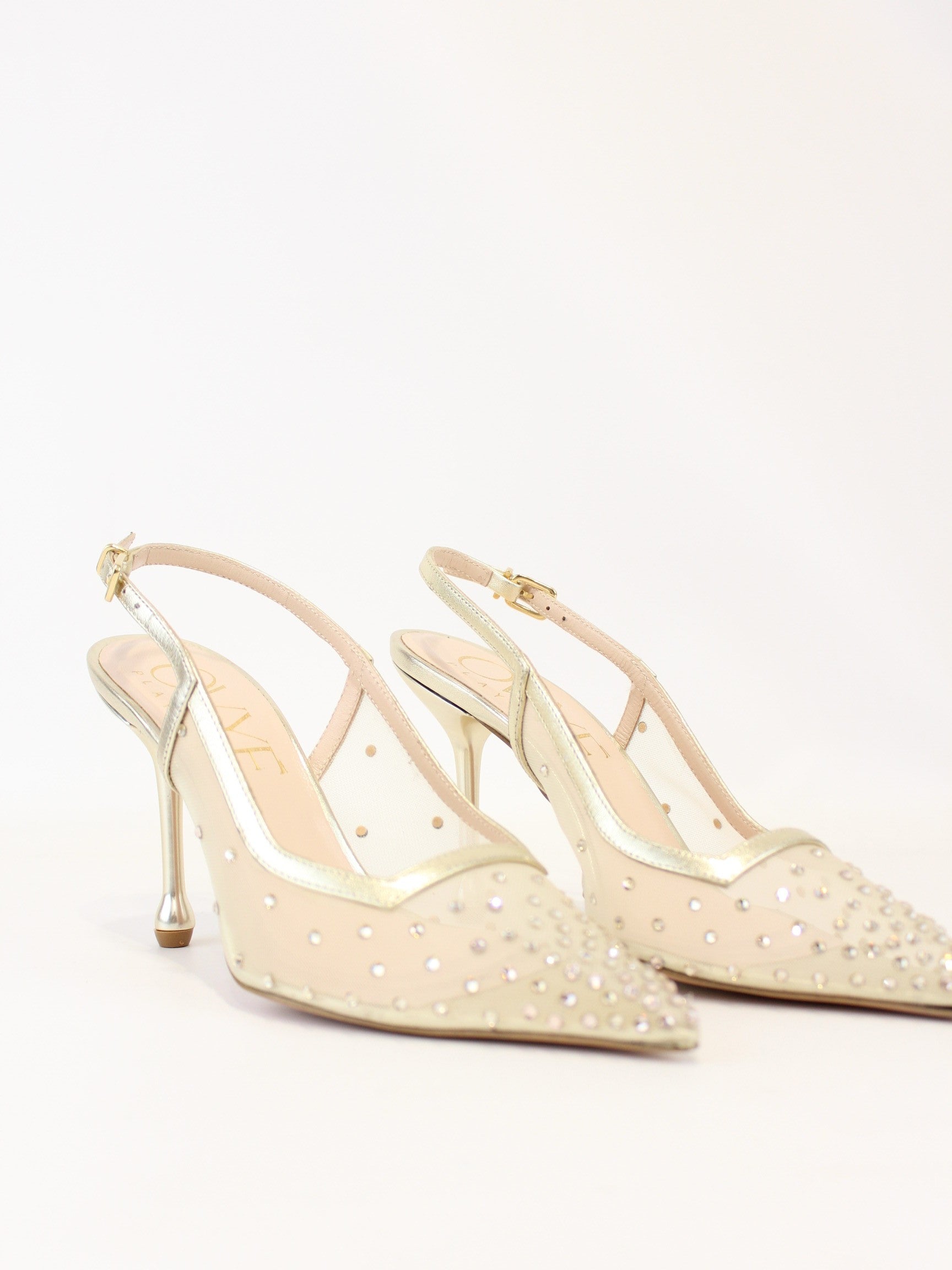 slingback con gioiello EG2090RET PLATINO OVYE' 