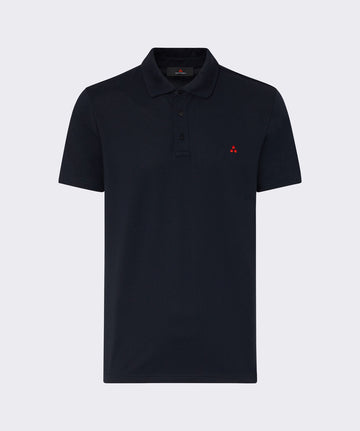 polo in cotone stretch con logo MEZZOLA 02 215 PeUTEREY 