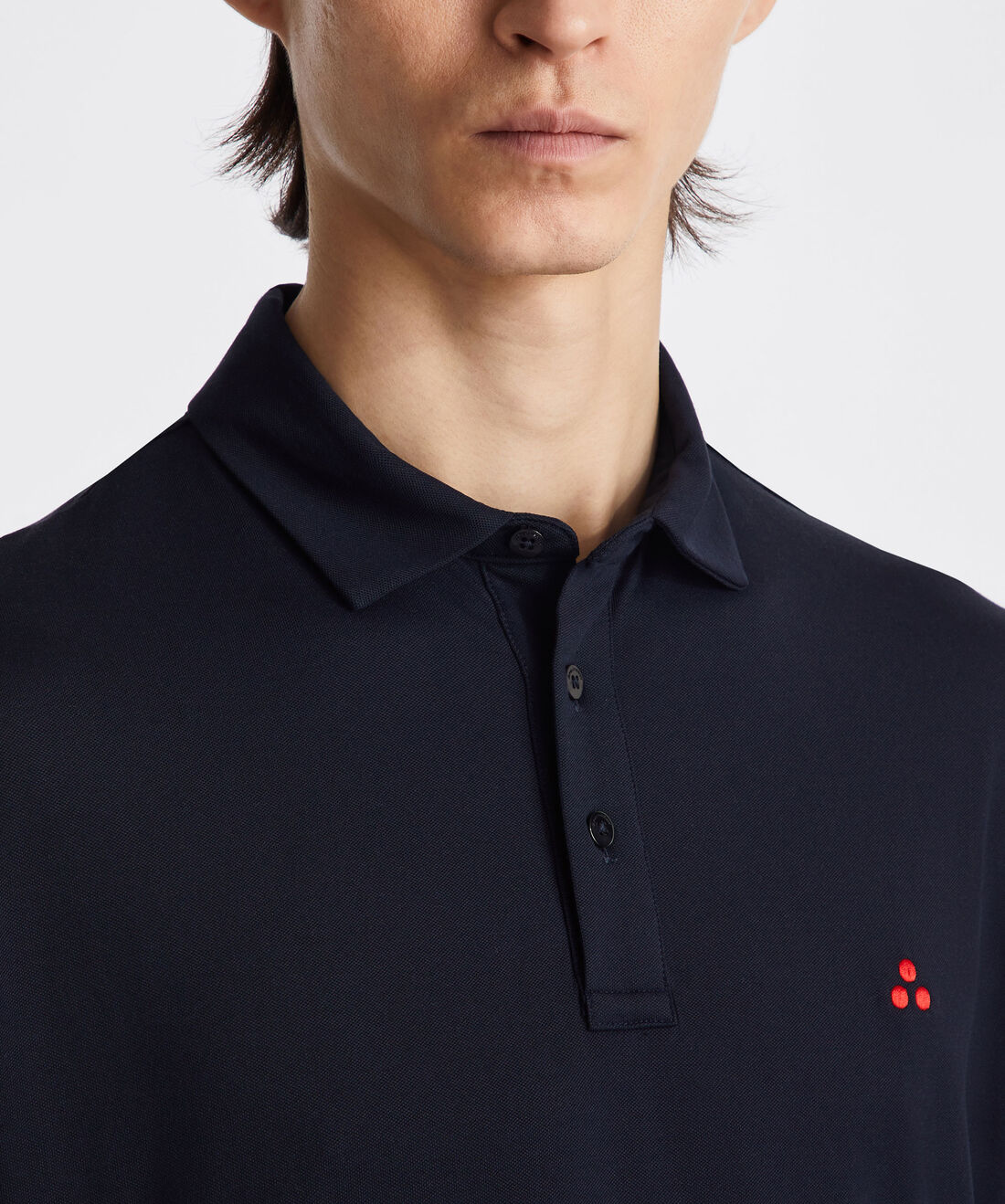 polo in cotone stretch con logo MEZZOLA 02 215 PeUTEREY 