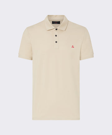 polo in cotone stretch con logo MEZZOLA 02 471 PeUTEREY 