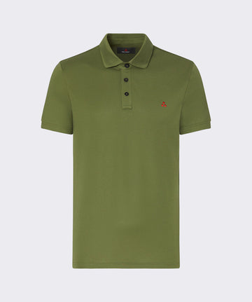 polo in cotone stretch con logo MEZZOLA 02 794 PeUTEREY 