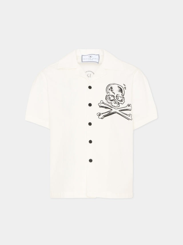 Camicia maniche corte con teschio S6PHJBSI253 002 PHILIPP PLEIN 