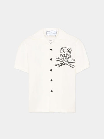 Camicia maniche corte con teschio S6PHJBSI253 002 PHILIPP PLEIN 