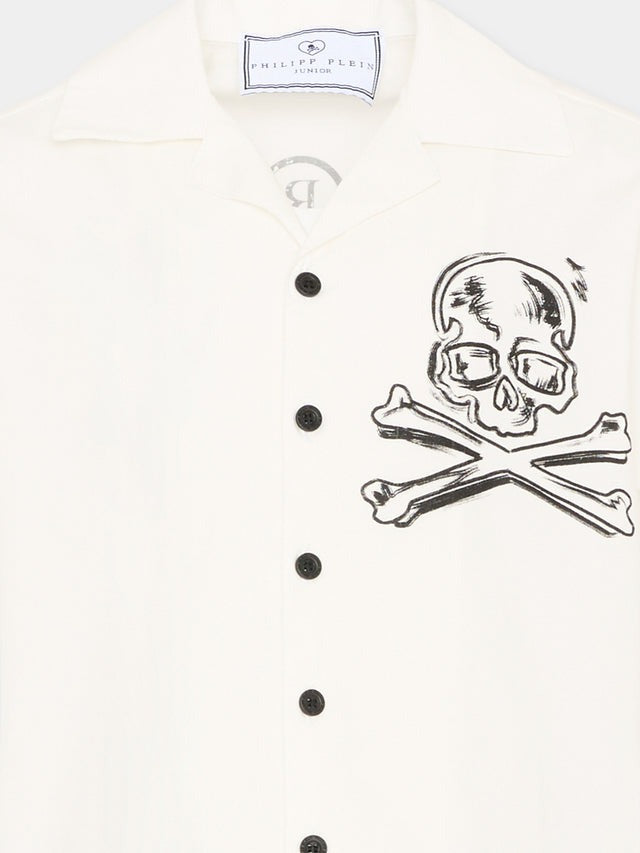Camicia maniche corte con teschio S6PHJBSI253 002 PHILIPP PLEIN 