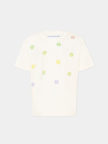 t-shirt con logo all over S6PHJBTH008 002 PHILIPP PLEIN 