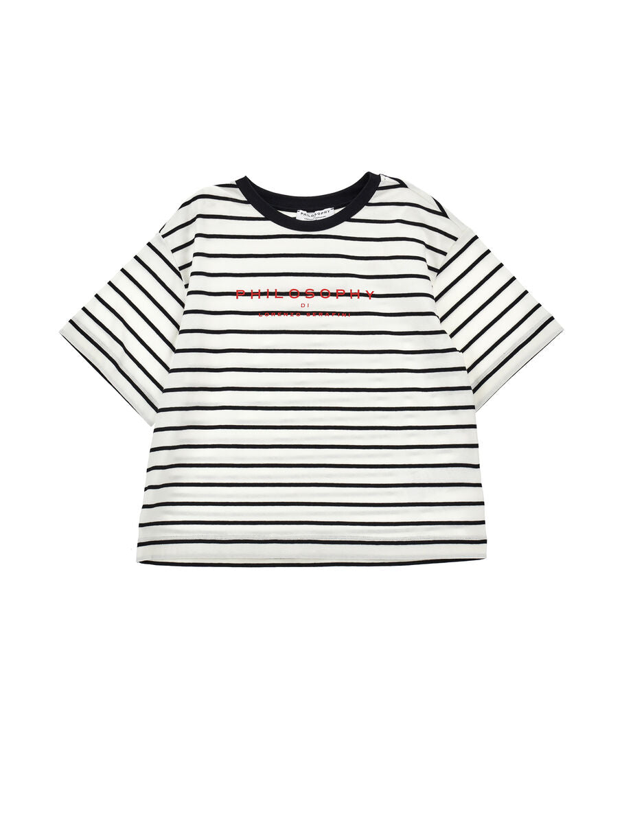 t-shirt a righe con logo I1G602 7215 0150 PHILOSOPHY 