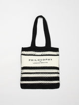 PHILOSOPHY Borsa in cotone crochet Nero