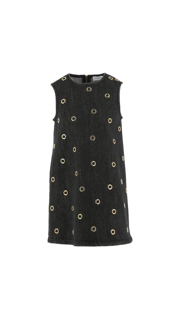 abito in denim con charm KFAB044 DS061 5026 PINKO 