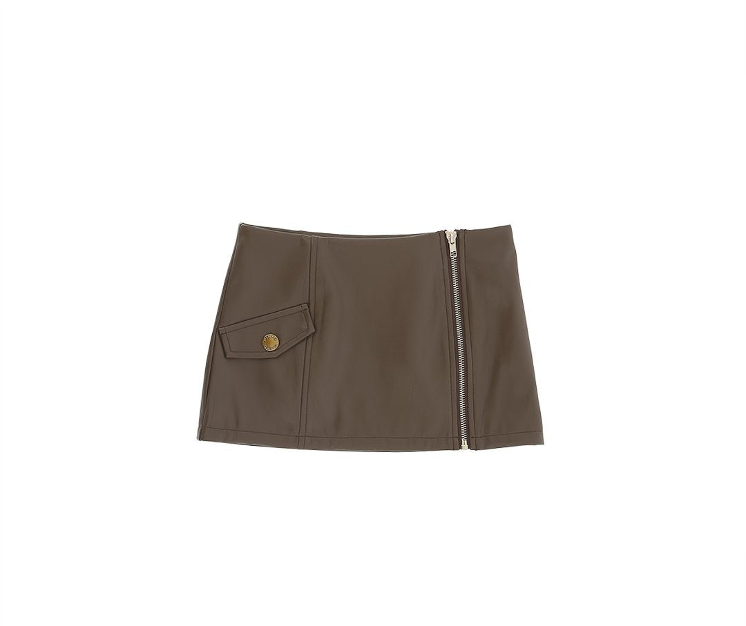 minigonna con zip KFGO013 PE021 6024 PINKO 