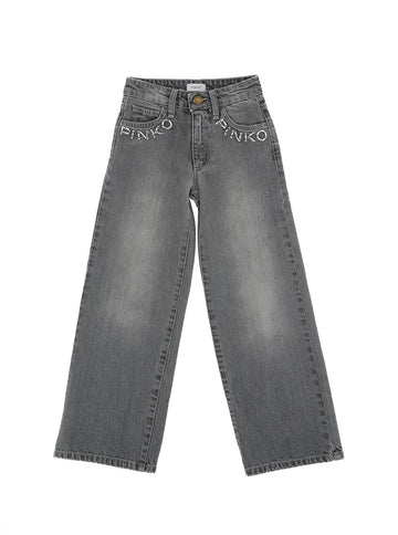 jeans straight con logo pietre KFPA056 DF032 5033 PINKO 