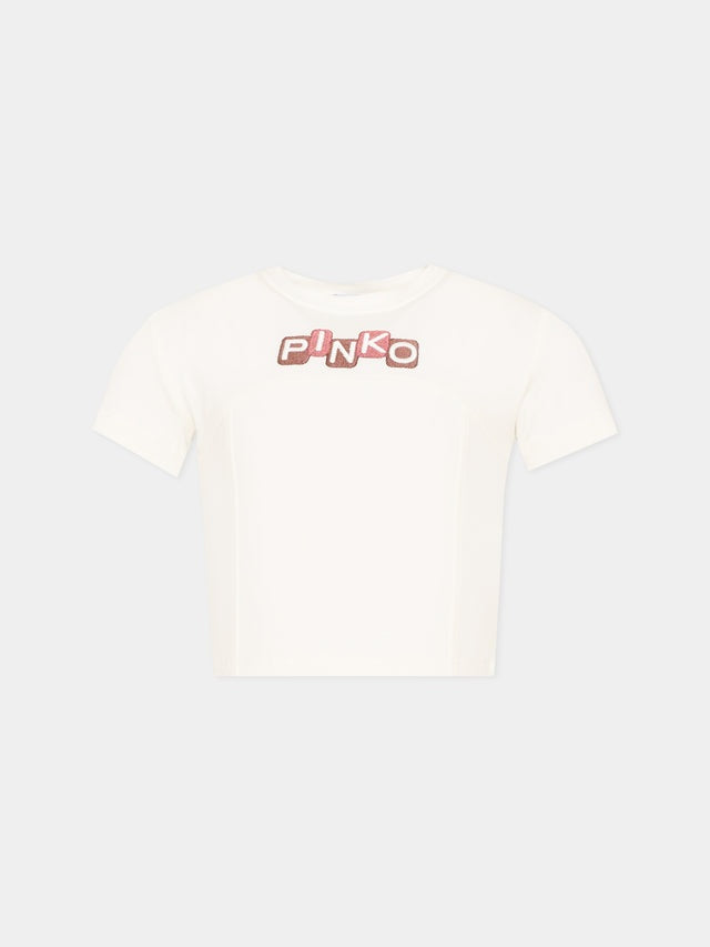 t-shirt con logo pinko KFTS038 JEO17 0987 PINKO 